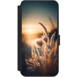 Nivocase Klapphülle für Samsung Galaxy S24+ Handyhülle aus Kunst Leder NIVOflip schwarz Natur Sonne (Samsung Galaxy S24+), Smartphone Hülle, Schwarz