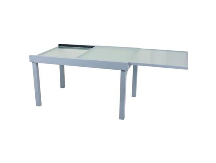 möbelando Glastisch >Lola< in grau aus AluminiumWellenglas - 75cm (H)