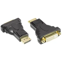GC DVI-DP - DisplayPort Adapter, DP Stecker auf DVI-I 24+5 Buchse