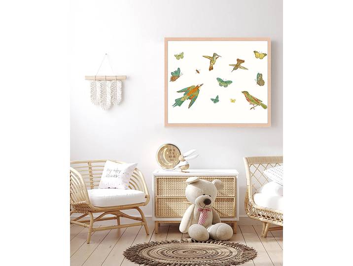 home24 Afbeelding Exotic Plants and Birds 53 x 63cm meerdere kleuren