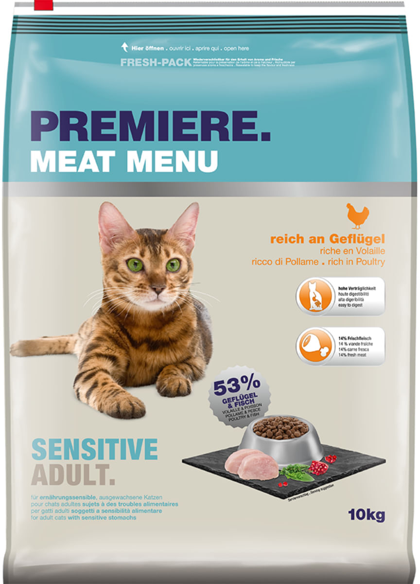 Premiere Meat Menu Sensitive per Gatto Adult con Pollame 10KG