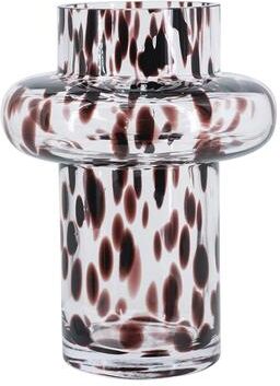 Kodotan sofa "D6x8"" Clear Glass Accent Vase with Artistic Amber Spots"