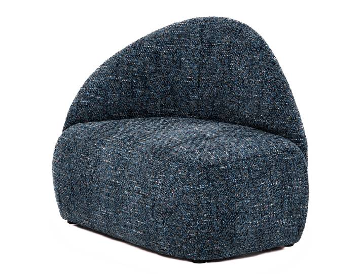 Sessel GANI Blau Strukturstoff Trinu ohne Hocker 88 x 82 x 68cm