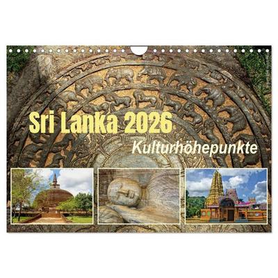 Sri Lanka 2026 Kulturhöhepunkte (Wandkalender 2026 DIN A4 quer), CALVENDO Monatskalender