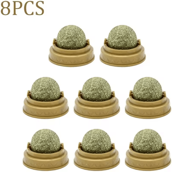 Inspire Curations Catnip Mint Ball Toy For Teeth Cleaning & Interactive Play rotating Mint 8pcs