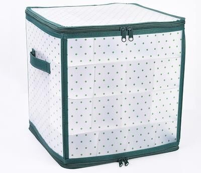 Combo Retail Shop Christmas Ball Storage Box, Large Capacity, Fold Able Storage For Balls, Toys, Ornaments green