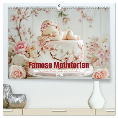 Famose Motivtorten (hochwertiger Premium Wandkalender 2026 DIN A2 quer), Kunstdruck in Hochglanz