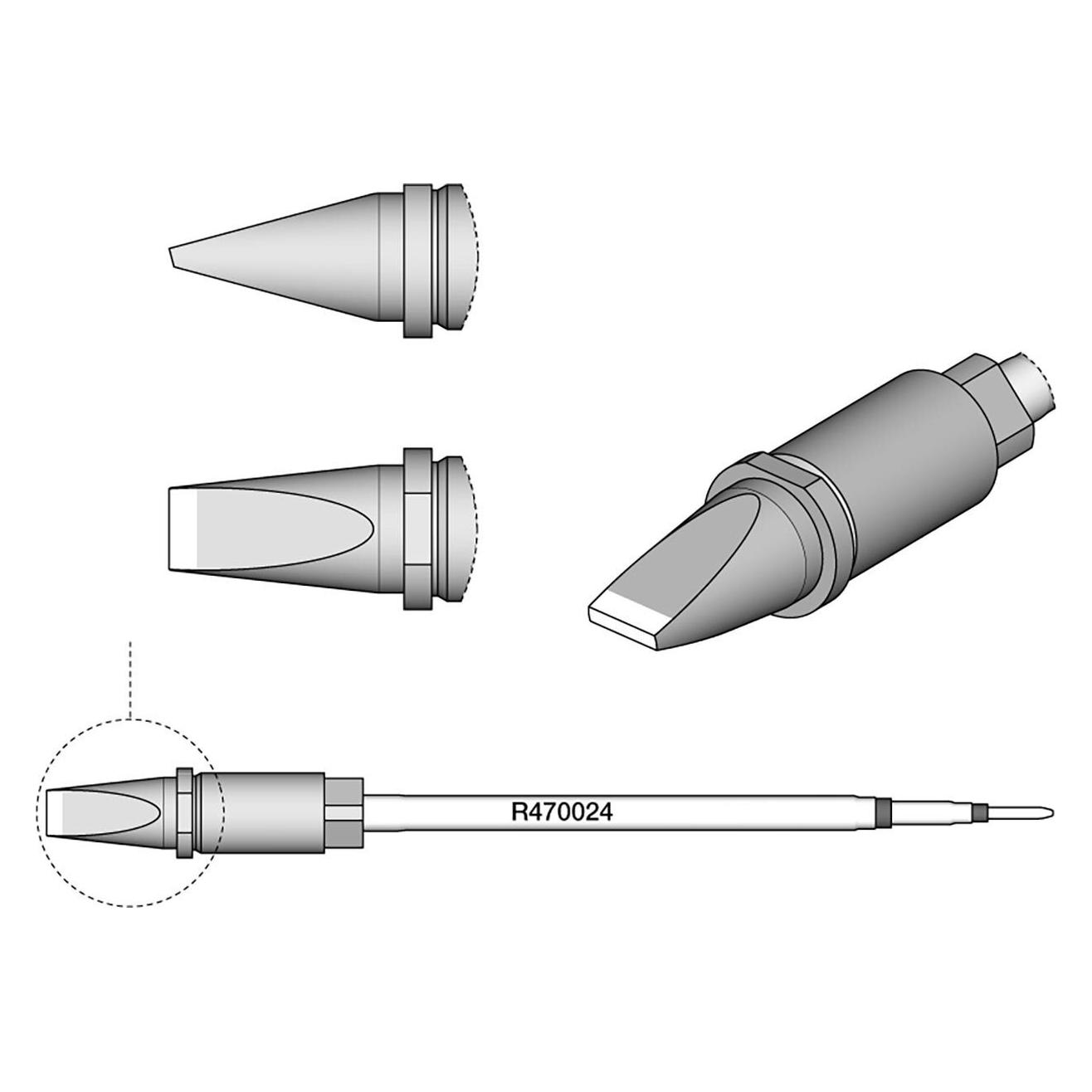 JBC Lötspitze Serie R470, Meisselform, R470024/6,0 x 1,5 mm (Lötspitze) (R470024)