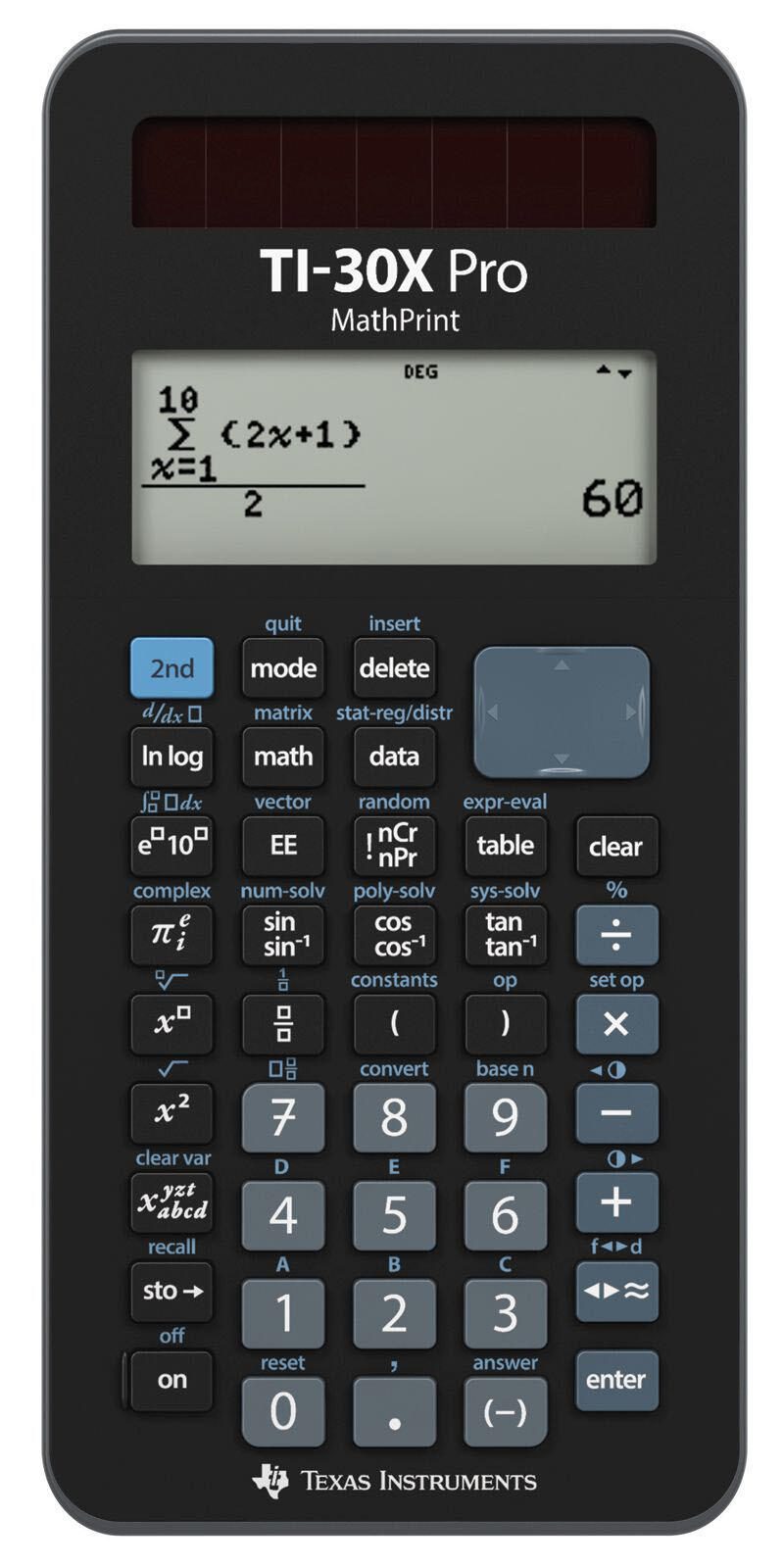 TEXAS INSTRUMENTS TI-30X Pro MathPrint™ Wissenschaftlicher Taschenrechner schwarz 30XPROMP/TBL/2E5