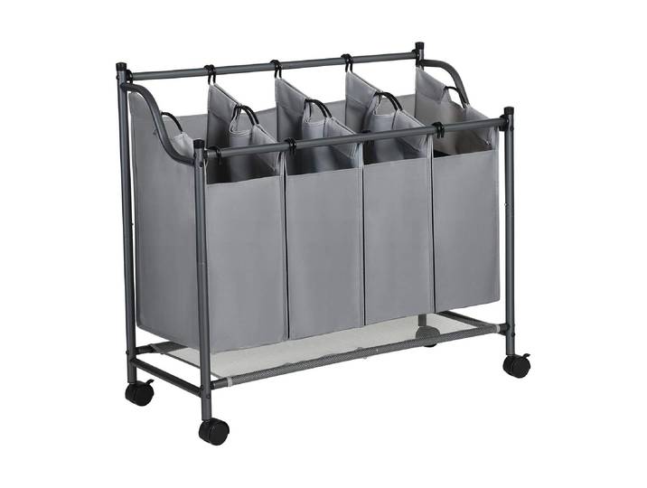 Wäschesack SONGMICS, grau, B:87,5cm H:81cm T:38,5cm, Kunststoff, Polyester, Wäschesammler, Wäschesack
