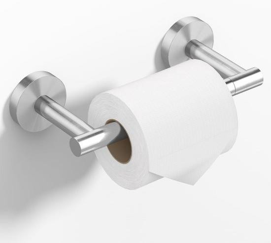 Unyqoos Ibenzoa toiletrolhouder van roestvrij staal 304 met dubbele scharnierende armen voor badkamer en keuken