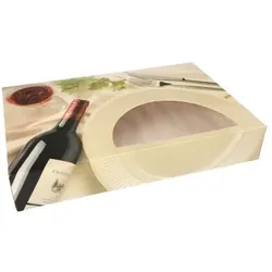 160x Catering-Kartons 8 x 46 x 31 cm `Burgund` mit Sichtfenster, einteilig