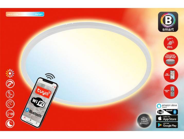 BRILONER LEUCHTEN Smarte LED-Leuchte SLIM S , weiß (weiß, neutral), Leuchten, Smarte LED-Leuchte