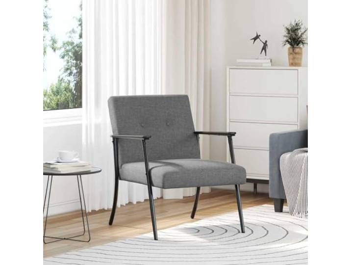 Sessel Dunkelgrau Stoff mit Samtbezug und Stabilem Rahmen aus Sperrholz Ergonomisches Design, Schaumstoffpolsterung, moderner Stil, pflegeleichter Stoff, langlebige Konstruktion