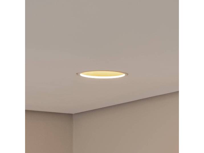 BEGA LED-Deckeneinbauspot Studio Line, weiß/messing, Aluguss Line, messing / gold, für Wohn- / Esszimmer, Aluminium, Einbauleuchte