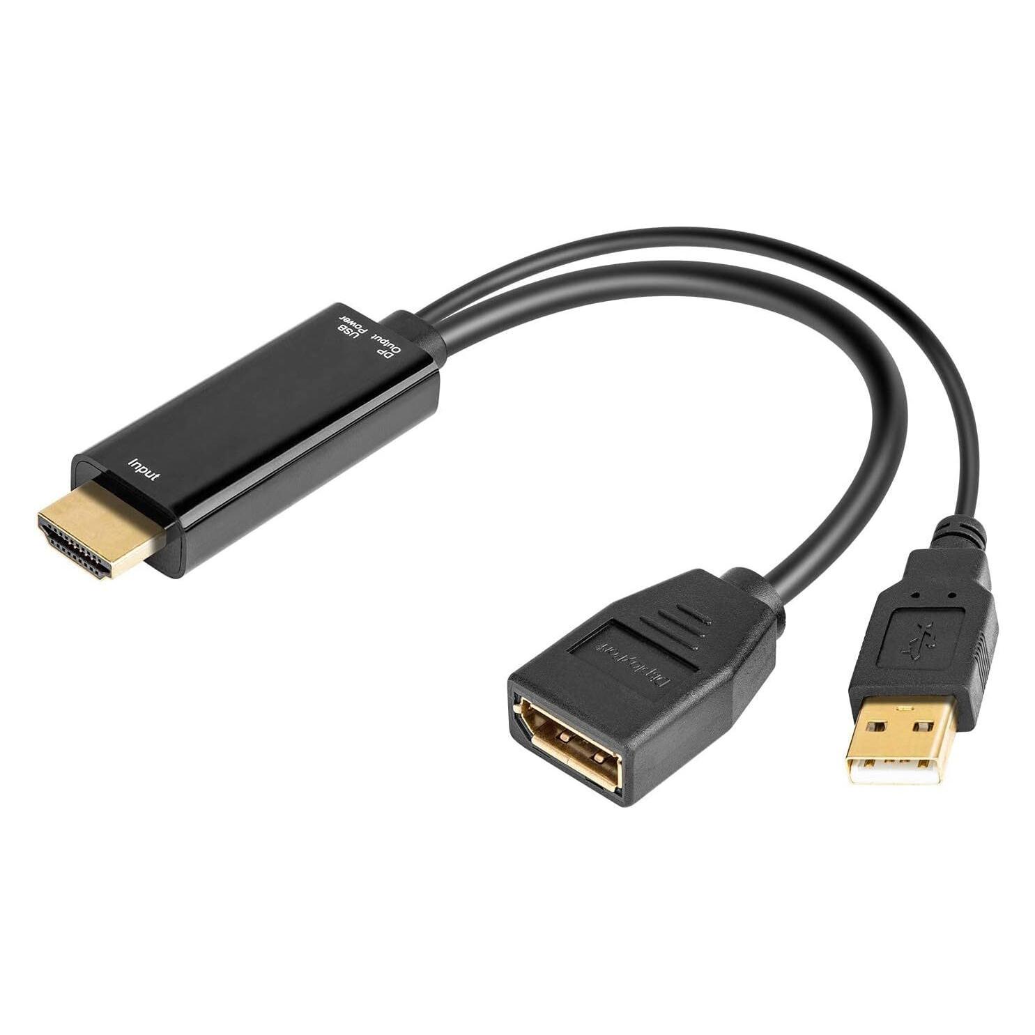 PremiumCord adaptér HDMI to DisplayPort Male/Female s napájením z USB (HDMI, DisplayPort) (KPORTAD09)