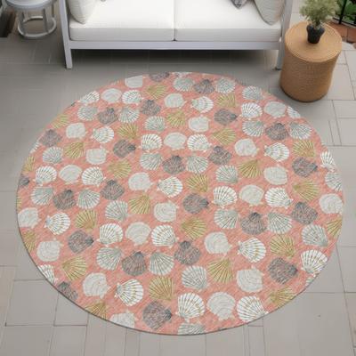Addison Rugs Machine Washable Indoor/ Outdoor Costal Shells Chantille Rug