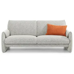 Segmüller Werkstätten Sofa 2x70cm ohne Funktion Fiona02 Stoff Grau Hellgrau 2-Sitzer