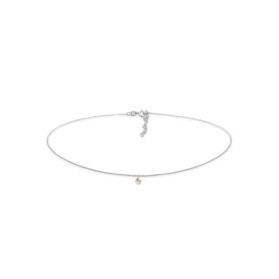 Choker ELLI "Halskette Choker Turmalin Quarz Anhänger Rund 925 Silber" Gr. 36, silber, Halsketten, Damen, mit Steinen, Silber 925 (Sterlingsilber)