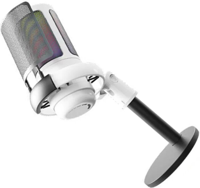 INF Microphone USB Gaming avec RGB, filtre anti-pop et mise en sourdine tactile - Microphone à condensateur USB pour Blanc
