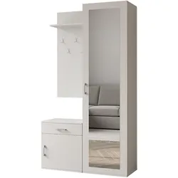GARDEROBENSCHRANK Magnola Weiß 100/180,5/35 cm – Modern, mit Spiegel und viel Stauraum