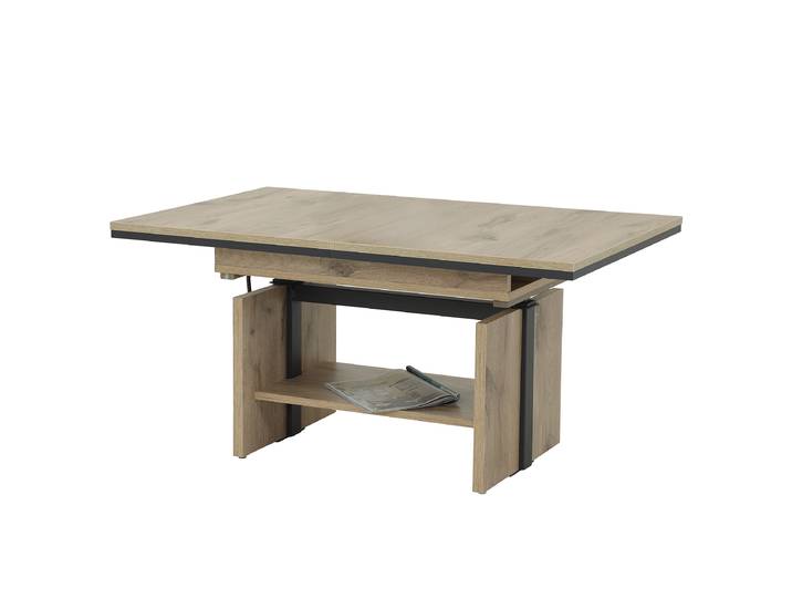 Höhenverstellbarer Couchtisch Kidron 110 x 53 x 69cm Braun/Eiche Dekor