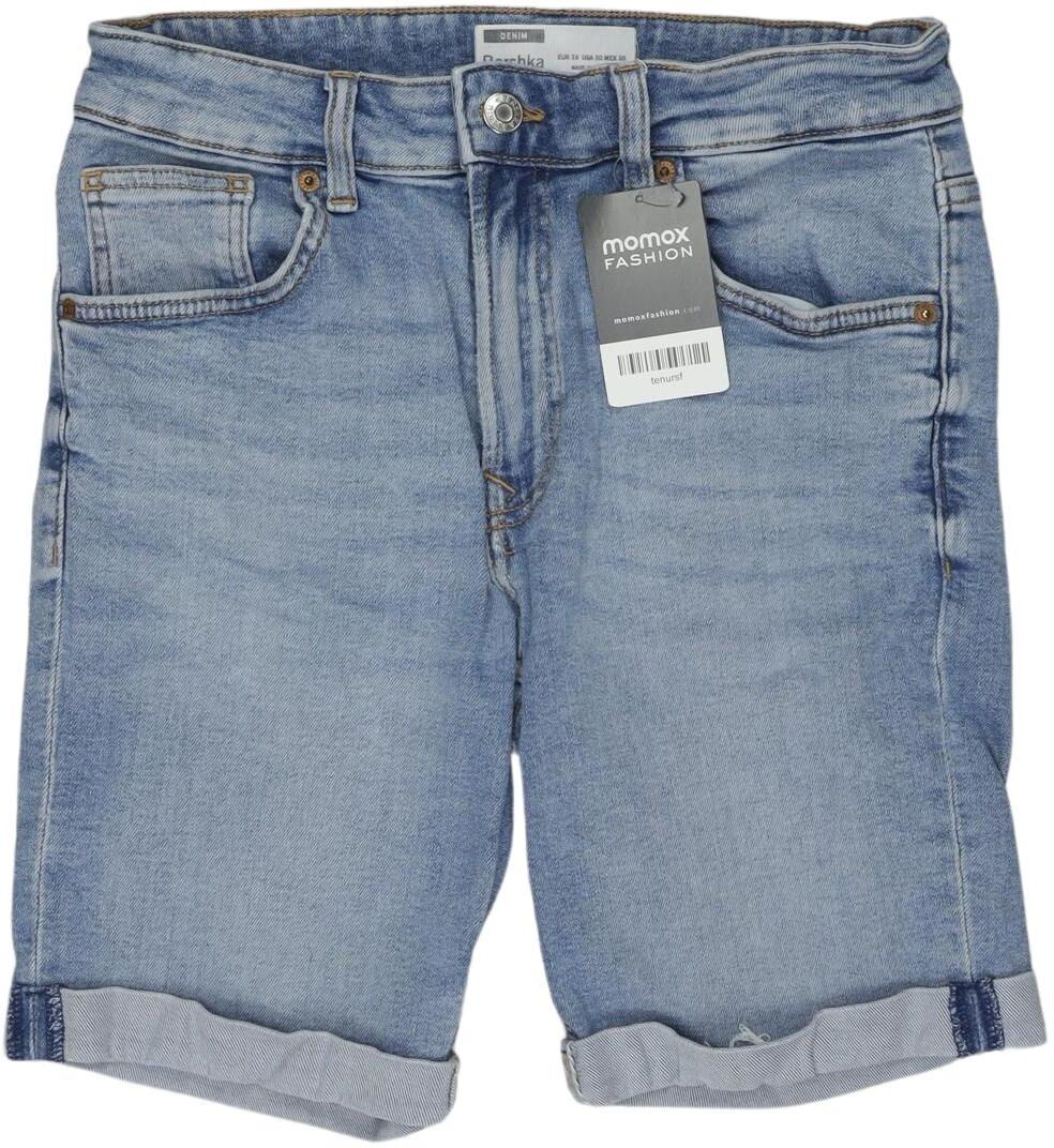 bershka Herren Shorts, Hellblau, Gr. W30, Baumwolle / Synthetik / Elasthan - Second Hand