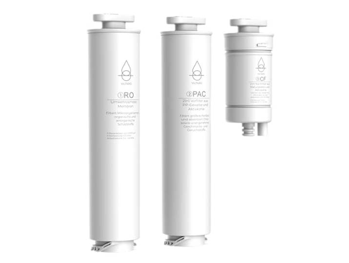 VILTARO® Osmoseanlage Filter 3in1 Set (RO, PAC, CF) Umkehrosmoseanlage Ersatzfilter Osmose Membran Umkehrosmose Wasserfilter Trinkwasser