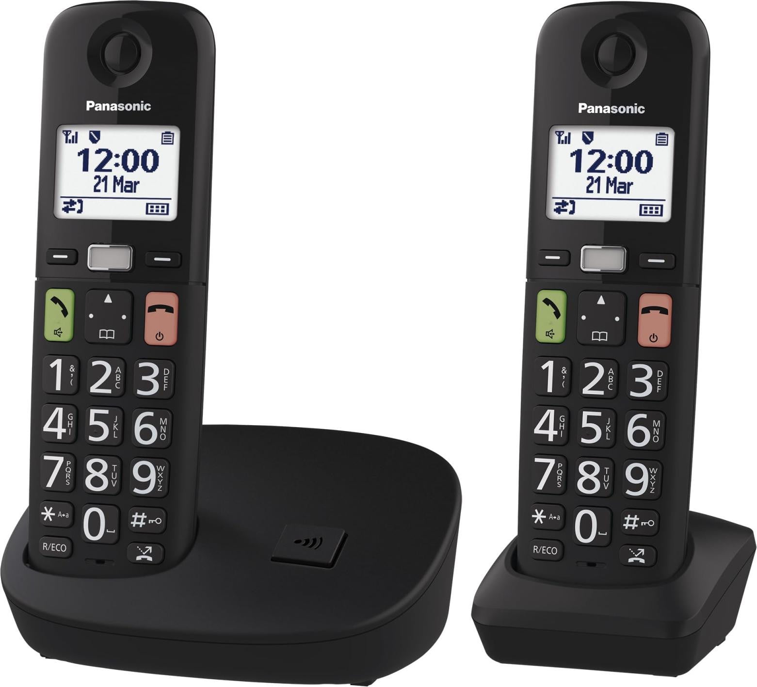Panasonic KX-TGU112 DECT-telefoon met draadloze headset en belleridentificatie, Zwart