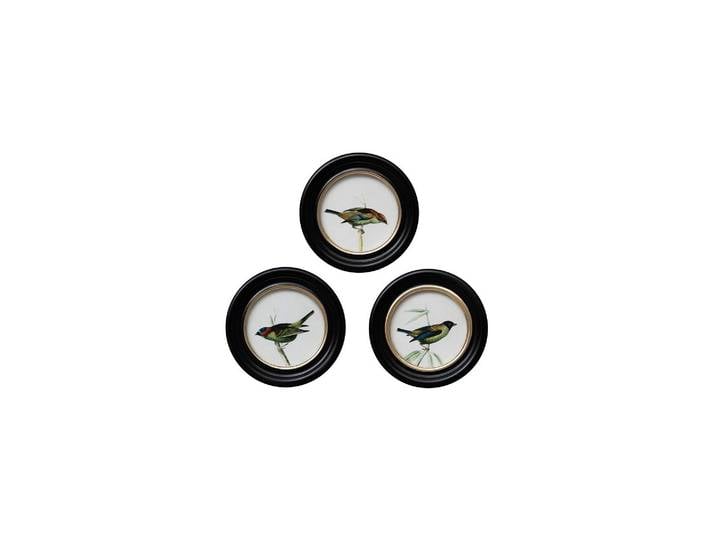 Cadre en pin noir, rond, lot de 3, à fixer, design simple - Cheho