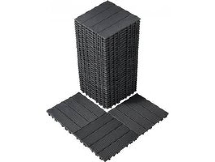 VEVOR Terrassenfliesen, 36er-Set, Balkonfliesen 30 x 30 cm, Klickfliesen, wasserdichter Kunststoff-Bodenbelag für den Außenbereich, Terrassenbodenbelag für Veranda, Pool, Balkon, Hinterhof, Dunkelgrau