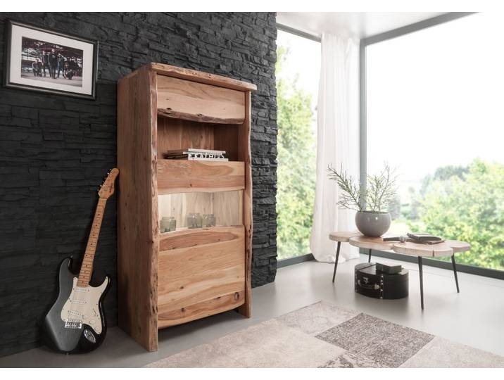 Vitrine Akazie 71x45x147 natur lackiert PURE ACACIA #110