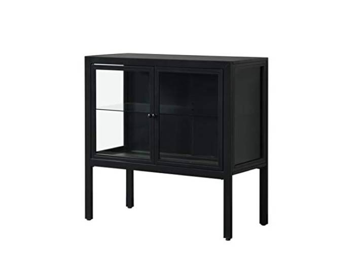 Adrianni Vitrine mit 2 Glastüren aus Metall schwarz