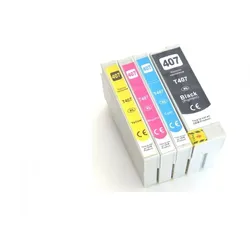 4x Tintenpatronen kompatibel f. Epson WorkForce Pro WF-4745 DTWF ersetzt Epson 407 Tintenpatronen