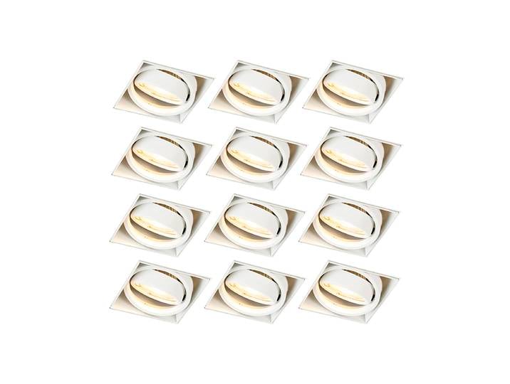 Lot de 12 spots encastrés blancs GU10 orientables sans cadre -