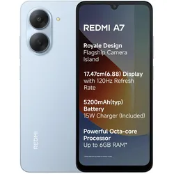 Xiaomi Redmi A7 (6.88" - 64 Go, 3 Go RAM) Bleu (64 GB, Bleu, Hellblau, Light Blue, Sky Blue, 6.88", Dual SIM, 4G), Smartphone, Blau