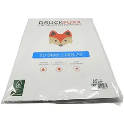 DRUCKFUXX Premium Fotopapier 2 Seitig Glänzend 200 g/m2 DIN A3