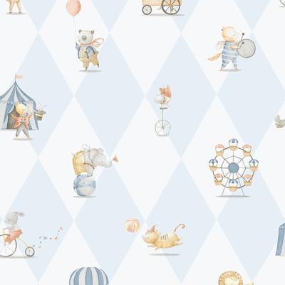 Galerie Wallcoverings Bambino Collection Circus Animals Matte Finish Non-woven Wallpaper Roll