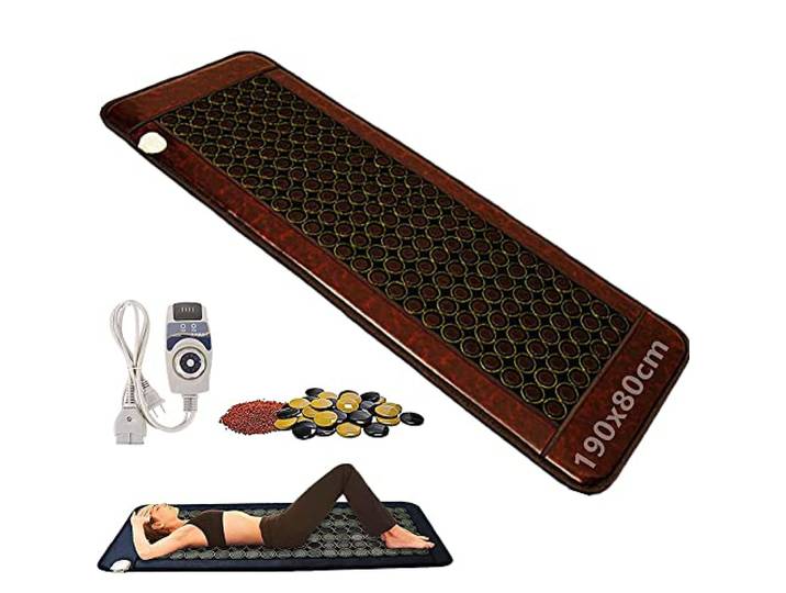 Ferninfrarot Heizkissen - Heizkissen Mit Natürlichen Jade - Tourmanium Wärmematte - Infrarot Wärmematte Turmalin-Jadestein Matte - Heizmatte Heating Pad Zur Schmerzlinderung - E(Size:190X80cm,Color:A)