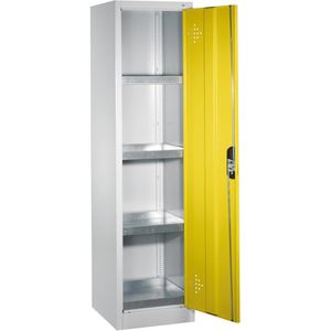CP-Möbel Umweltschrank 8901-315, lichtgrau / gelb, 4 Wannenböden, 50 x 195 x 50cm