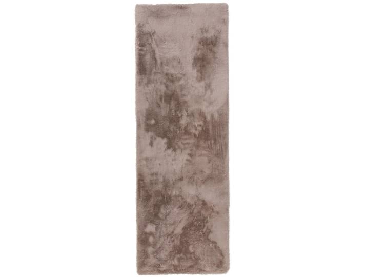 Tapis de fausse fourrure taupe 80x240