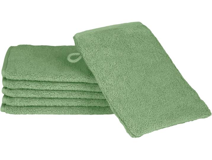 Waschhandschuh ROSS Sensual Skin , grün (piniengrün), B:16cm L:22cm, Frottier, Handtücher, Waschhandschuh, mit Aloe-Vera-Öl veredelt
