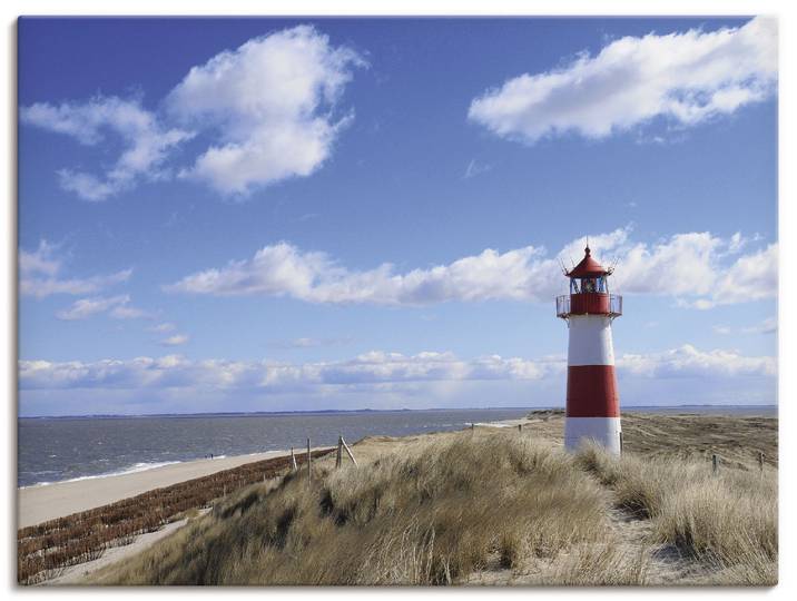 Leinwandbild ARTLAND Leuchtturm Sylt , blau (farbe bild(er): blau3), B:80cm H:60cm, Bilder, Leinwandbild, als Leinwandbild, Poster in verschied. Grössen