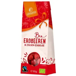 Erdbeeren in weißer Zitronen Beeren Schokolade 90g