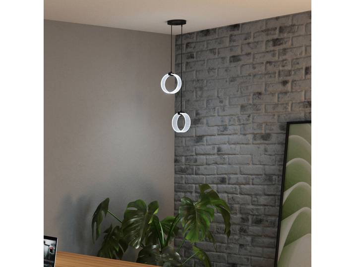 OSRAM Hängeleuchte Decor Circle, schwarz, für Wohn- / Esszimmer, Kunststoff, Modern