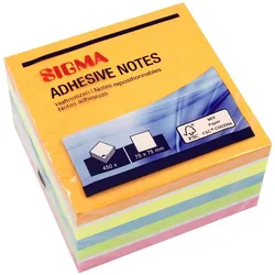 SIGMA Haftnotizwürfel, 75 x 75 mm, quadratisch, mehrfarbig, 450 Blatt