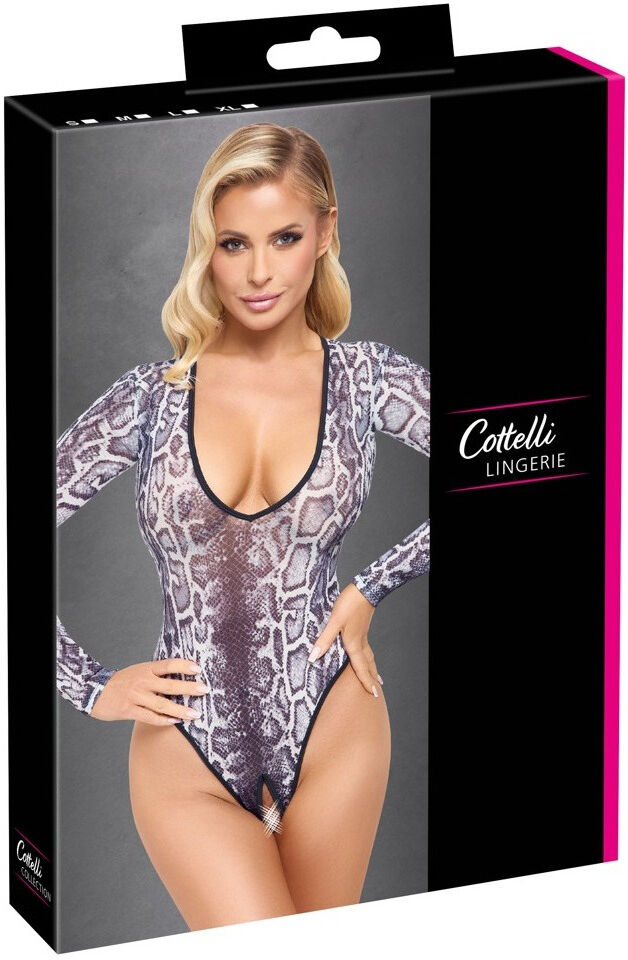 Cottelli LINGERIE Body transparent à motif peau de serpent