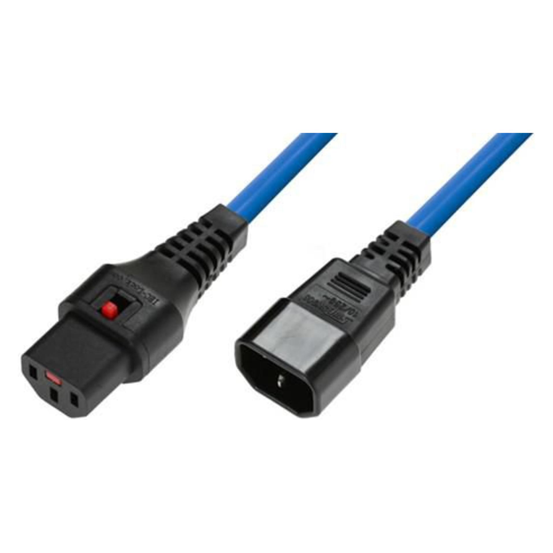 MicroConnect IEC Lock C13 to C14, 0,5m (0.50 m) (MC-C13C14LOCK-0.5MB)