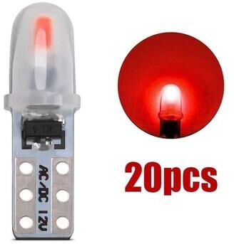 Useful Little Things T5 LED Dashboard & Instrument Panel Light Bulbs (10, 20, Or 30 Pack) 12V White 3014 SMD 20pcs Red