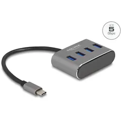 DeLOCK 4 Port USB 5 Gbps Hub mit USB Type-C Anschluss – USB Typ-A Buchsen oben